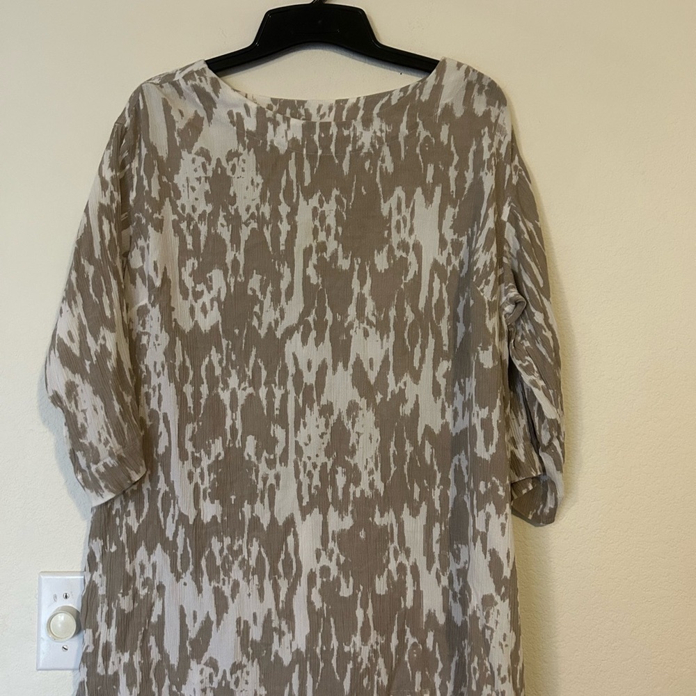 PureJill J Jill Size 1X cotton rayon Ikat tunic Oversized top
